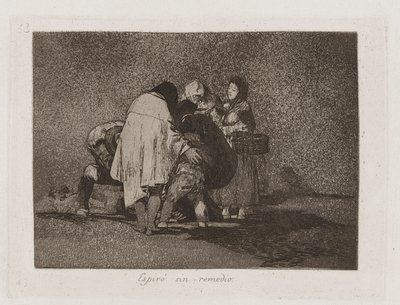 Espir? sin remedio (Nem volt mit tenni, és meghalt), Los desastres de la guerra (A háború katasztrófái) 53. tábla alkotó: Francisco de Goya