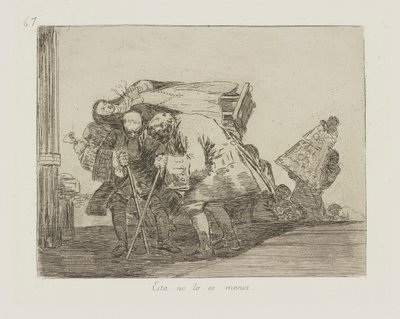 Ez sem kevesebb. (Ez nem kevésbé), pl. 67. A háború katasztrófái című sorozatból alkotó: Francisco de Goya