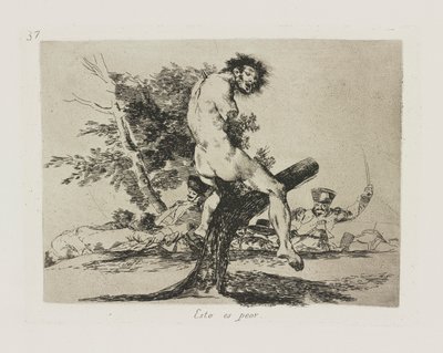 Ez még rosszabb. (Ez még rosszabb), pl. 37. A háború katasztrófái című sorozatból alkotó: Francisco de Goya