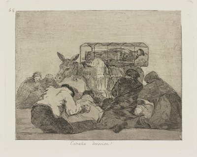 Furcsa odaadás! (Furcsa áhítat!), pl. 66. A háború katasztrófái című sorozatból alkotó: Francisco de Goya
