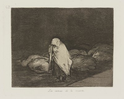 Halotti ágyak. (A halál ágyai.), pl. 62. A háború katasztrófái című sorozatból alkotó: Francisco de Goya