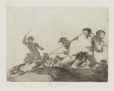 Megérdemelte. (Megérdemeltem.), pl. 29. A háború katasztrófái című sorozatból alkotó: Francisco de Goya