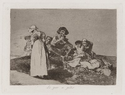 A legrosszabb a koldulni (A legrosszabb a koldulni), 55. tábla a The Disasters of War-ból alkotó: Francisco de Goya