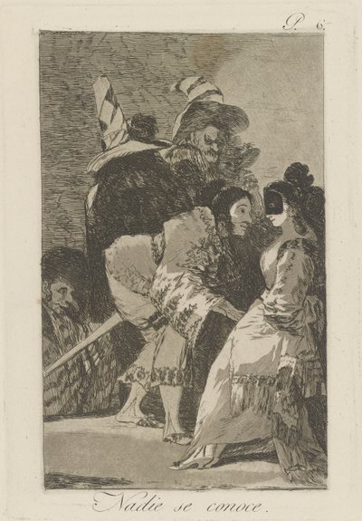 Nadie se conoce. (Senki sem ismeri magát.), pl. 6 a Los caprichos sorozatból alkotó: Francisco de Goya