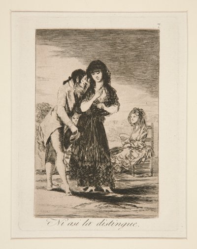 Ni asi la distingue (Még így sem tudja kivenni), pl. 7 Los caprichosból alkotó: Francisco de Goya