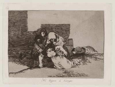 Nem érkeznek meg? Nem érkeznek meg időben, 52. tábla a The Disasters of War-ból alkotó: Francisco de Goya