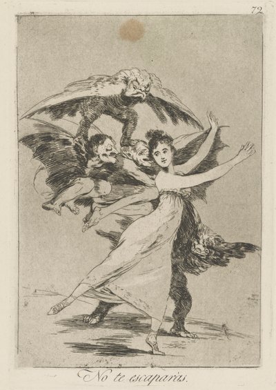 Nincs te escapr?s. (Nem fogsz szökni.), pl. 72 a Los caprichos sorozatból alkotó: Francisco de Goya