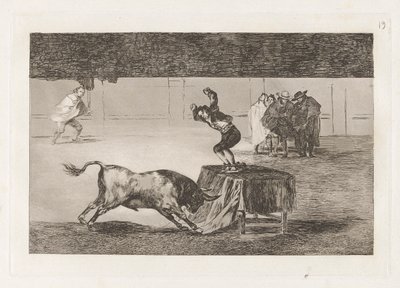 Egy másik őrültsége ugyanazon a téren (Another Madness of his in the Same Ring), 19. tábla a La tauromaquia-ból alkotó: Francisco de Goya