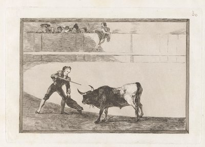 Pedro Romero megölése? álló bika (Pedro Romero Killing the Halted Bull), La tauromaquia 30. tábla alkotó: Francisco de Goya
