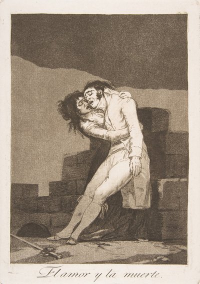 10. tábla Los Caprichosból: Szerelem és halál Szerelem és halál, 1799. alkotó: Francisco de Goya