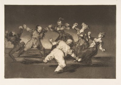 12. tábla a Disparatesből: Ha Marion táncolni fog, akkor..., kb. 1816-23, 1864-ben megjelent. alkotó: Francisco de Goya