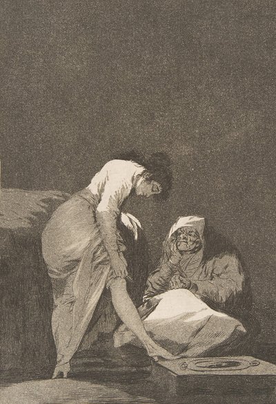 17. tábla Los Caprichosból: Szépen meg van feszítve alkotó: Francisco de Goya