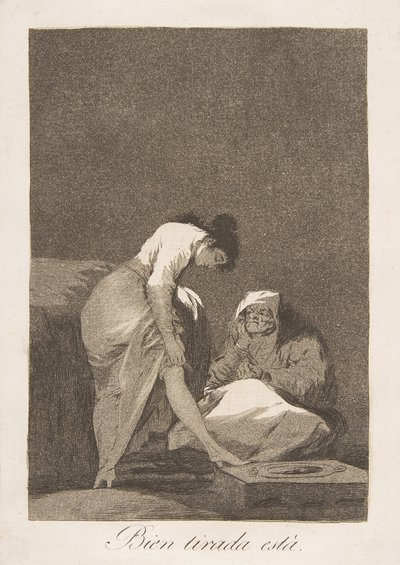 17. tábla Los Caprichosból: Szépen kifeszített Bien tirada está., 1799. alkotó: Francisco de Goya