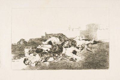 22. tábla a The Disasters of War Los Desastres de la Guerra-ból: Még rosszabb. Mindkettő és..., 1810. alkotó: Francisco de Goya