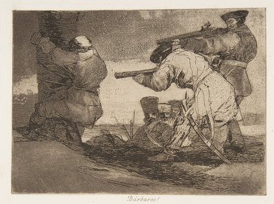 38. tábla a The Disasters of War Los Desastres de La Guerra: Barba...-ból, 1810, 1863. alkotó: Francisco de Goya