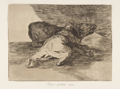 40. tábla a The Disasters of War Los Desastres de La Guerra-ból: He ge..., 1810, 1863. alkotó: Francisco de Goya