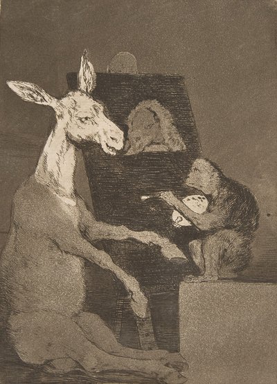 41. tábla Los Caprichosból: Se több, se kevesebb Ni mas ni menos., 1799. alkotó: Francisco de Goya