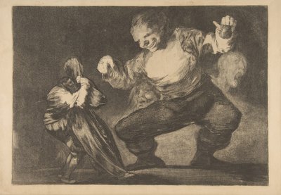 4. tábla a Disparatestől: Simpleton, kb. 1816-23 magánnyomda kb.1854. alkotó: Francisco de Goya