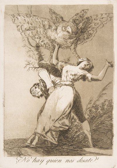 75. tábla Los Caprichosból: Nincs, aki feloldozzon minket? No hay quien nos desate, 1799. alkotó: Francisco de Goya