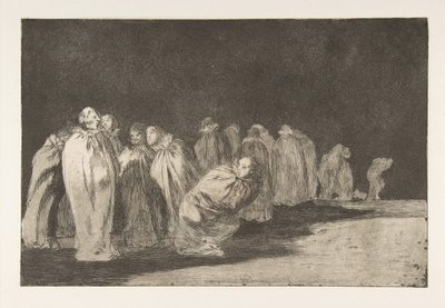 8. tábla a „Különbözőkből”: A férfiak zsákokban, kb. 1816-23, 1864-ben megjelent. alkotó: Francisco de Goya