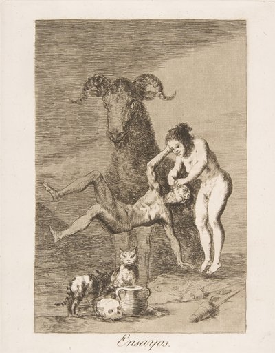 60. tábla Los Caprichosból: Trials Essays., 1799. alkotó: Francisco de Goya