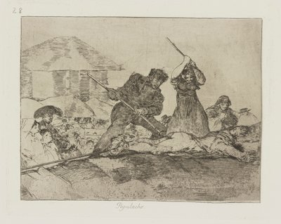 Lakosság. (Rabble.), pl. 28. A háború katasztrófái című sorozatból alkotó: Francisco de Goya
