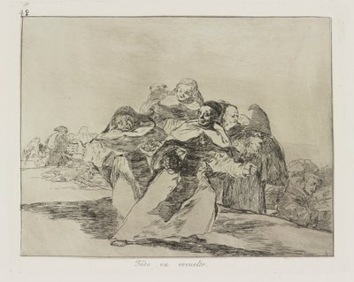Minden összekeveredett. (Minden Topsy-Turvy.), pl. 42. A háború katasztrófái című sorozatból alkotó: Francisco de Goya