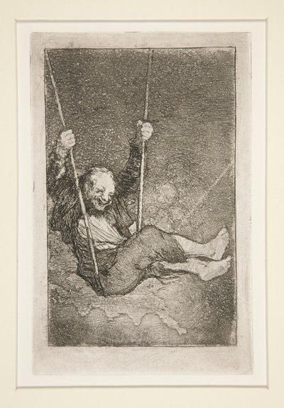 Öreg ember hintán alkotó: Francisco de Goya