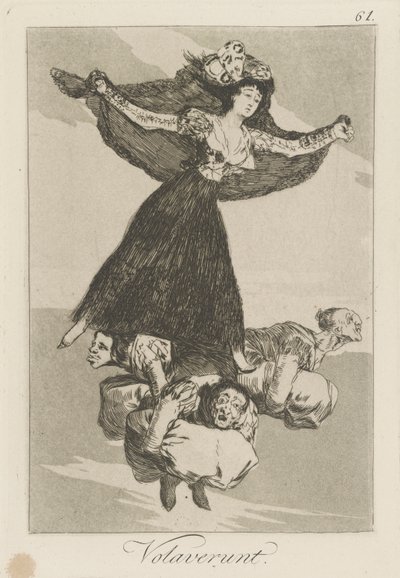 Volaverunt. (Repültek.), pl. 61 a Los caprichos sorozatból alkotó: Francisco de Goya