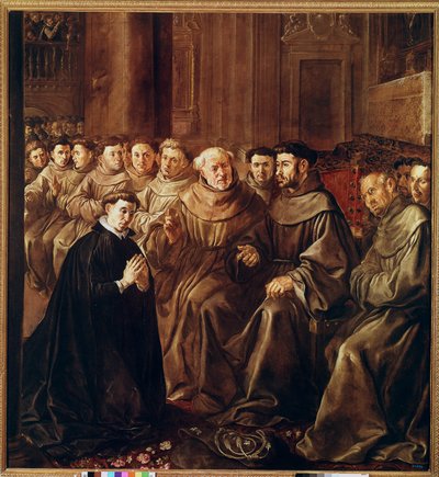 Szent Bonaventúra belép a ferences rendbe (olaj, vászon alkotó: Francisco Herrera