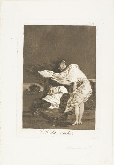 Rossz éjszaka, 36. lemez a Los Caprichostól alkotó: Francisco Jose de Goya y Lucientes