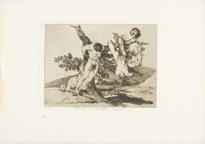 Hősi bravúr! Halottakkal!, 39. lemez a The Disasters of War-ból alkotó: Francisco Jose de Goya y Lucientes