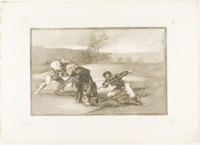 A gyalogos vadászat másik módja, a The Art of Bullfighting második táblája alkotó: Francisco Jose de Goya y Lucientes