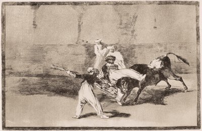 Bikaviadal: Egy mór kürtöt kap az arénában alkotó: Francisco de Goya