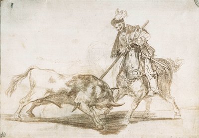 Bikaviadal: A Cid egy másik bikát szúr ki lándzsájából 1815-16 (előkészítő rajz) alkotó: Francisco de Goya