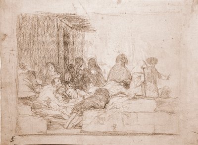 A háború pusztítása: Vaines panaszai (előkészítő rajz alkotó: Francisco de Goya