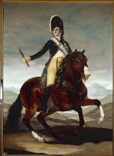 VII Ferdinánd (Fernando VII) lovas portréja (1784-1833) - Francisco Goya y Lucientes (1746-1828) festménye, olaj, vászon, 286x207 cm alkotó: Francisco de Goya