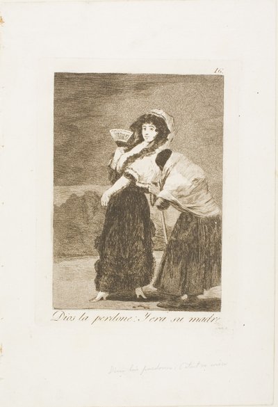 Az ég szerelmére: és ez volt az anyja, 16. tányér a Los Caprichosból alkotó: Francisco Jose de Goya y Lucientes