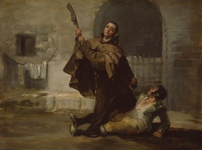 Pedro szerzetes klubok El Maragato a puskacsővel, 1806 körül (olaj, tábla) alkotó: Francisco Jose de Goya y Lucientes