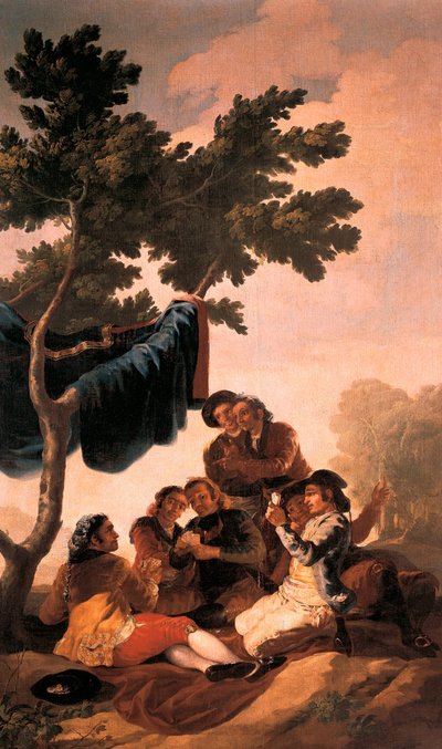 ""Kártyajátékosok"" Francisco de Goya y Lucientes (1746-1828) festménye a Királyi Gobelinmanufaktúrában az El Pardo Palota étkezőjében készült 1778-ban készült gobelinhez. Prado Múzeum. Madrid alkotó: Francisco Jose de Goya y Lucientes