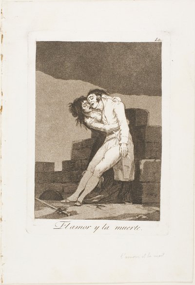 Szerelem és halál, tízes lemez Los Caprichosból alkotó: Francisco Jose de Goya y Lucientes