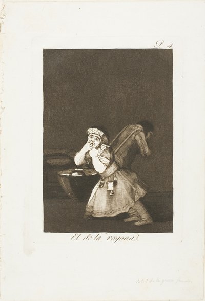 A dadus fiúja, négyes tányér Los Caprichosból alkotó: Francisco Jose de Goya y Lucientes
