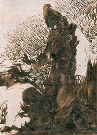 ""Egy szerzetes előtt leboruló szereplők"". Francisco de Goya y Lucientes (1746-1828) mosórajza. 1820. Madrid. Prado Múzeum. alkotó: Francisco Jose de Goya y Lucientes