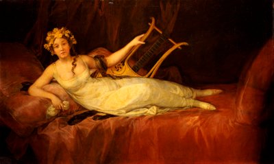 A 10. Marquesa de Santa Cruz mint múzsa portréja, Euterpe, 1805 alkotó: Francisco de Goya