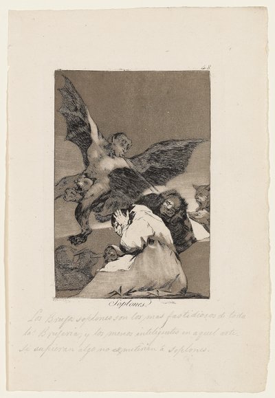 Soplones, Los Caprichos tányérja, 1799 alkotó: Francisco de Goya