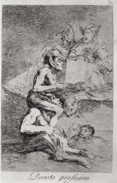 The Devout Profession, „Los caprichos” 70-es tányérja alkotó: Francisco Jose de Goya y Lucientes