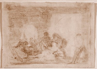 A háború katasztrófái: Egy férfi, aki tanúja felesége megerőszakolásának (Rajz alkotó: Francisco de Goya