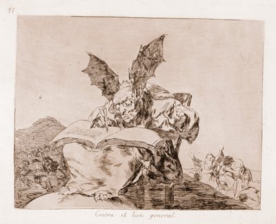 A háború katasztrófái: A közjó ellen (rézkarc az előkészítő rajzból alkotó: Francisco de Goya