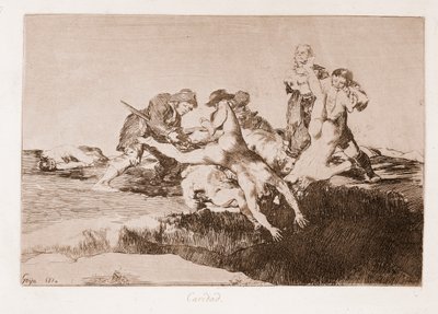 A háború katasztrófái: Jótékonyság (Vésés rajz után alkotó: Francisco de Goya