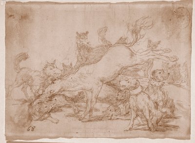 A háború katasztrófái: Jól védekezik (előkészítő rajz alkotó: Francisco de Goya